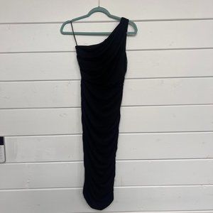 Love X Design LBD One Shoulder Ruched Midi Dress